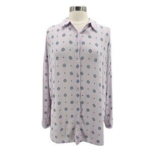 Intimately Free People Womens Medium Top Pattern Lilac Oversized Button Boho